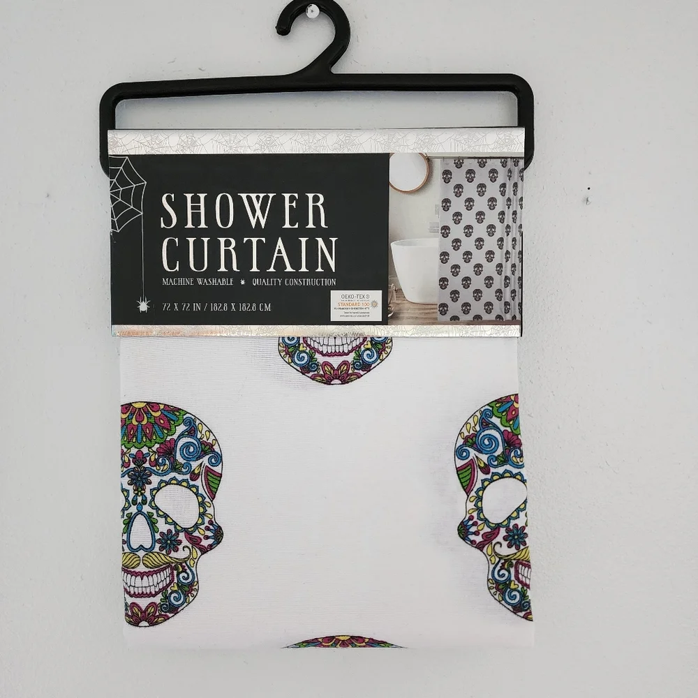 Shower Curtain colorful Skull 💀